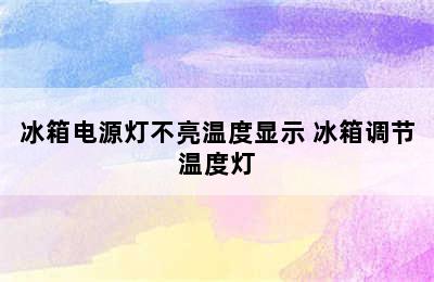 冰箱电源灯不亮温度显示 冰箱调节温度灯